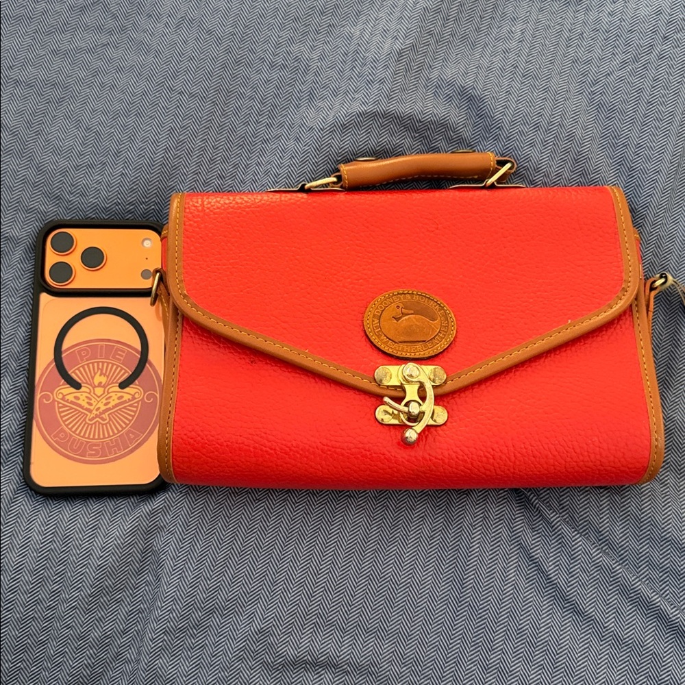 Dooney & Bourke Red and Tan Crossbody Bag - Picture 14 of 14